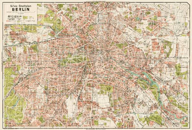 Old Map Of Berlin In 1938 Buy Vintage Map Replica Poster Print Or Download Picture
