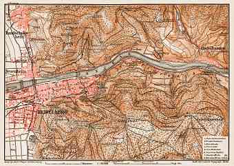 Heidelberg and nearer environs map, 1909
