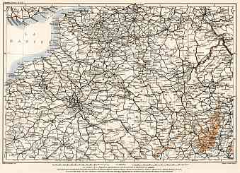 Luxembourg on the North France map, 1909