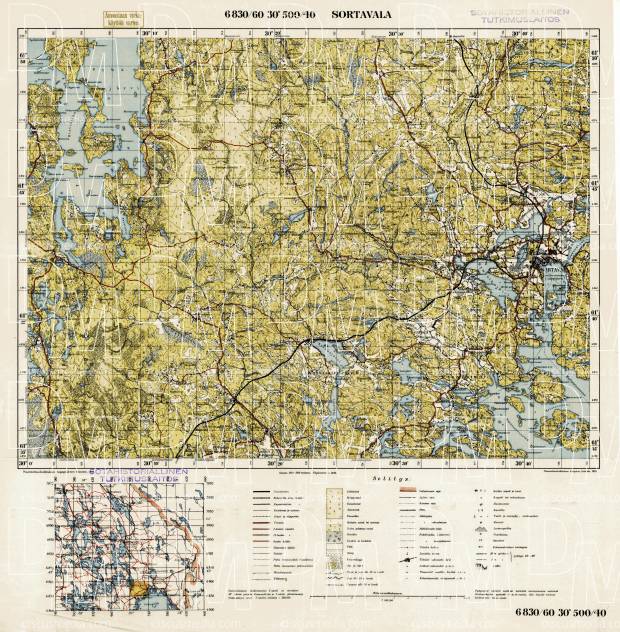 Sortavala. Sortavala. Topografikartta 4142. Topographic map from 1935. Use the zooming tool to explore in higher level of detail. Obtain as a quality print or high resolution image