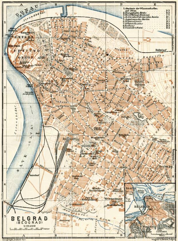 Belgrade (Београд, Beograd) city map. Environs of Belgrade, 1929. Use the zooming tool to explore in higher level of detail. Obtain as a quality print or high resolution image