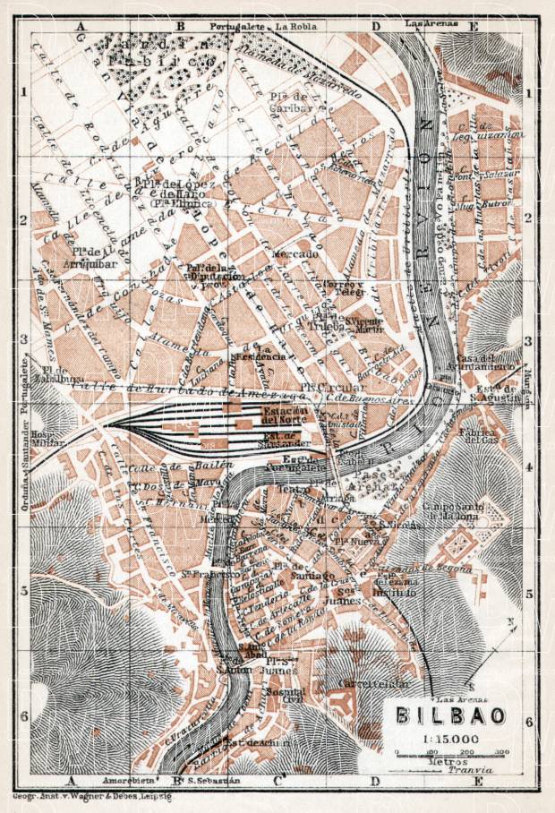 Bilbao city map, 1913. Use the zooming tool to explore in higher level of detail. Obtain as a quality print or high resolution image
