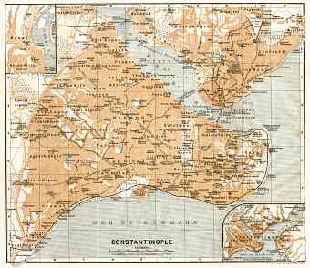 Constantionople (قسطنطينيه, İstanbul, Istanbul) city map, 1906