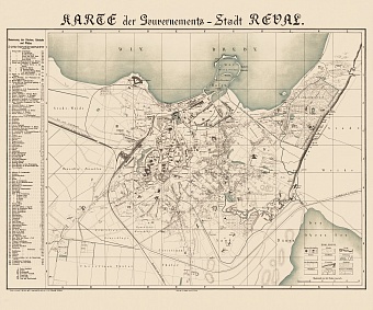 Reval (Tallinn) city map, 1881