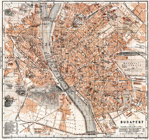 Budapest city map, 1911. Use the zooming tool to explore in higher level of detail. Obtain as a quality print or high resolution image