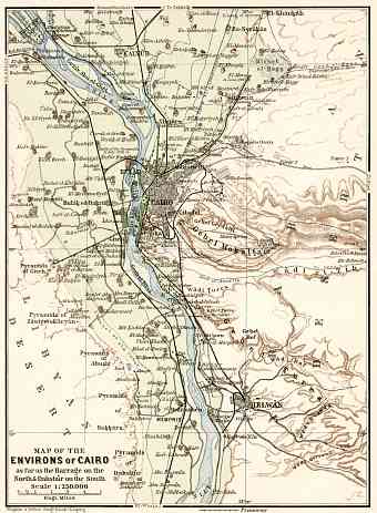 Cairo and environs map, 1911