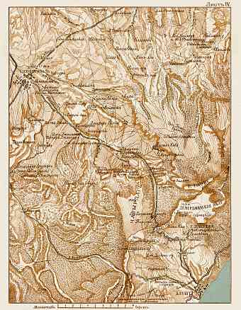 South Crimea: Simferopol - Alushta district map, 1904