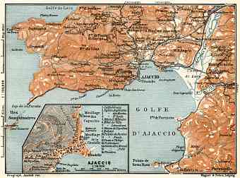 Ajaccio and environs map, 1913