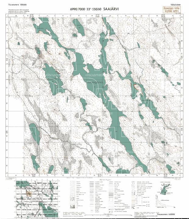 Sajozero Village Site. Saajärvi. Topografikartta 533305. Topographic map from 1942. Use the zooming tool to explore in higher level of detail. Obtain as a quality print or high resolution image