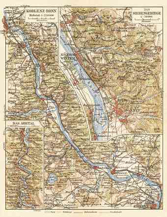 Map of the Course of the Rhine from Koblenz to Bonn, 1927