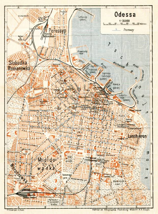 Odessa (Одесса, Odesa) city map, 1928. Use the zooming tool to explore in higher level of detail. Obtain as a quality print or high resolution image