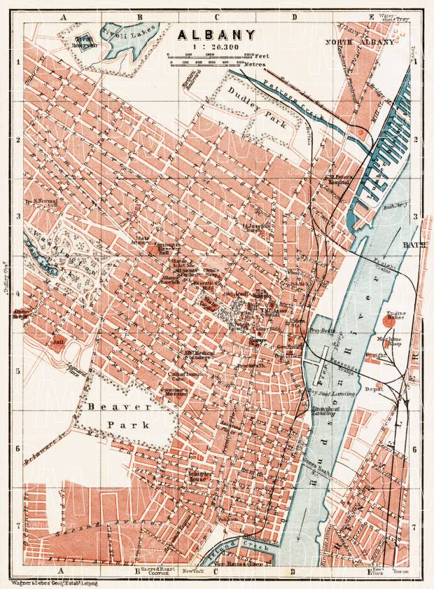 Albany city map, 1909. Use the zooming tool to explore in higher level of detail. Obtain as a quality print or high resolution image