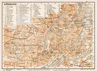 Copenhagen (Kjöbenhavn, København) city map, 1929