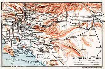 Southern California map, 1909