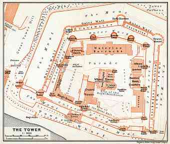 London. The Tower of London plan, 1909