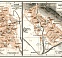Gubbio map with Citta di Castello map, 1909