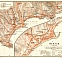 Menton town plan with map of the environs of Menton, 1913