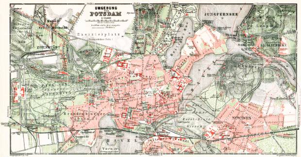 Potsdam city map, 1910. Use the zooming tool to explore in higher level of detail. Obtain as a quality print or high resolution image