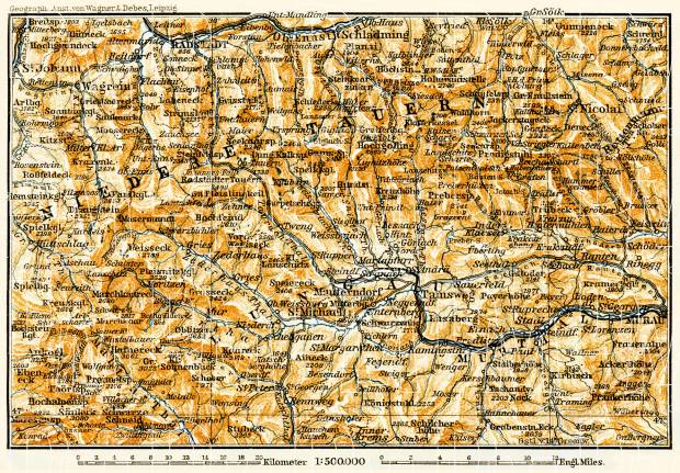 Low Tauern (Niedere Tauern) map, 1906. Use the zooming tool to explore in higher level of detail. Obtain as a quality print or high resolution image