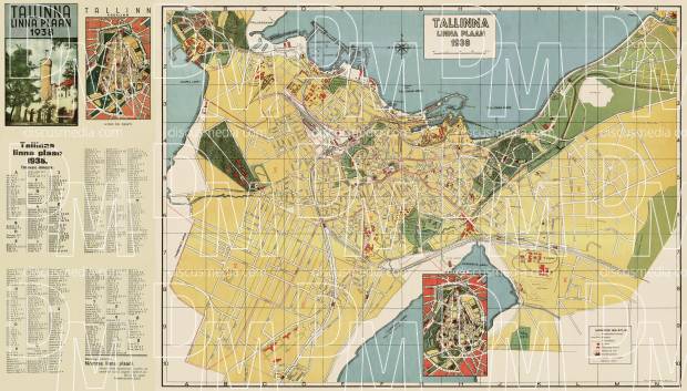 Tallinn City Map, 1938. Use the zooming tool to explore in higher level of detail. Obtain as a quality print or high resolution image