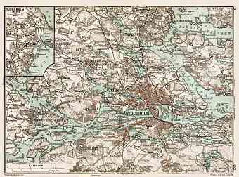 Stockholm nearer environs map, 1929