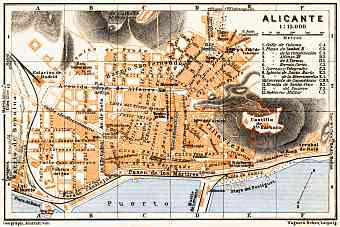 Alicante city map, 1929