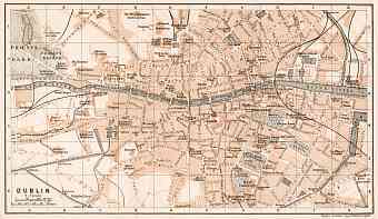 Dublin city map, 1906