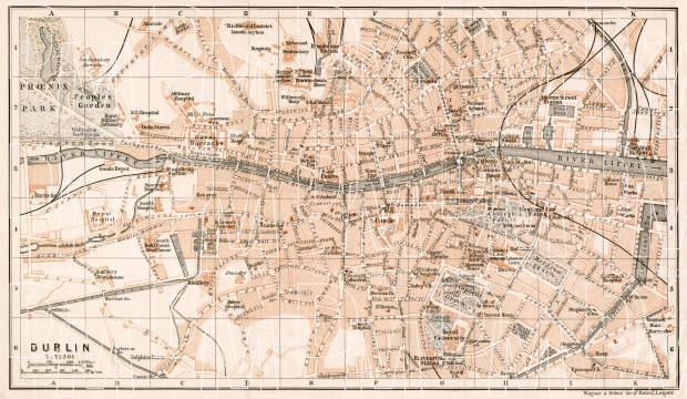 Dublin city map, 1906. Use the zooming tool to explore in higher level of detail. Obtain as a quality print or high resolution image