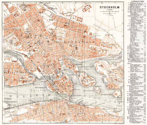 Stockholm city map, 1910. Use the zooming tool to explore in higher level of detail. Obtain as a quality print or high resolution image