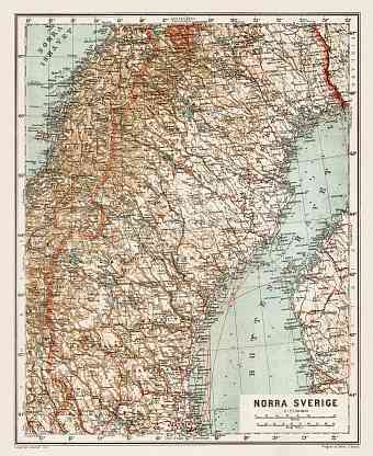 Map of the northern part of Sweden, 1929