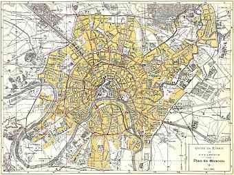 Moscow (Москва, Moskva), city map (in French), 1897