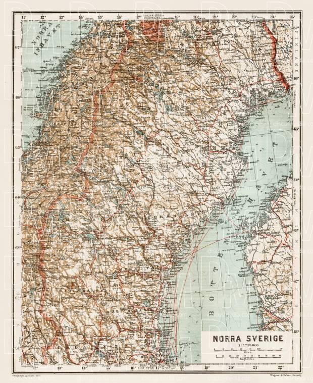 Map of the northern part of Sweden, 1929. Use the zooming tool to explore in higher level of detail. Obtain as a quality print or high resolution image