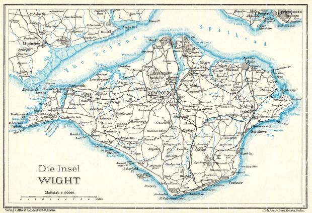 Old Map Of Isle Of Wight In 1911 Buy Vintage Map Replica Poster Print Or Download Picture