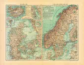 Denmark and Scandinavia Map (in Russian), 1910