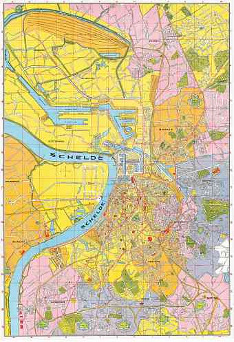 Antwerp (Antwerpen, Anvers) city map, 1946