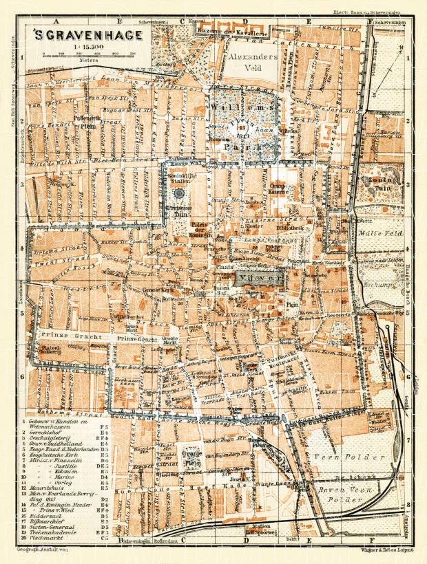 The Hague (Den Haag, s’Gravenhage) city map, 1904. Use the zooming tool to explore in higher level of detail. Obtain as a quality print or high resolution image