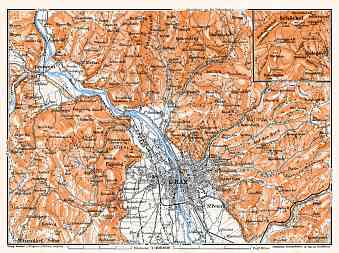 Graz and environs map, 1911