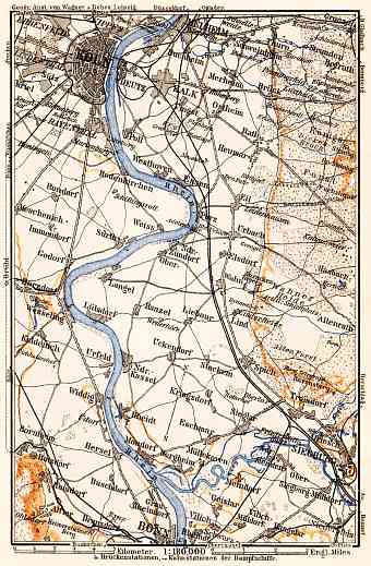 Map of the Course of the Rhine from Cologne to Bonn, 1905