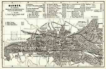 Barmen (now part of Wuppertal) city map, 1887