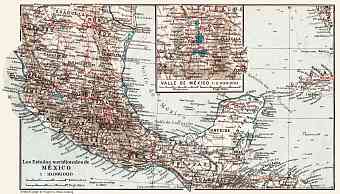 Map of the Southern Mexico, 1909