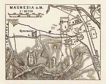 Magnesia on the Maeander, map of the ancient site, 1914