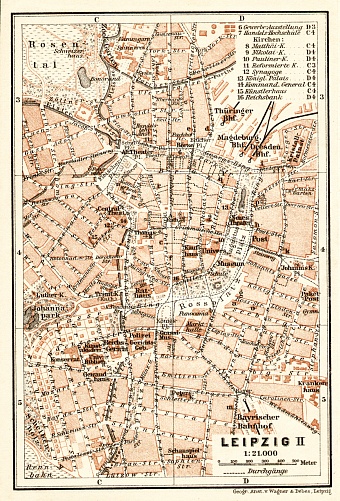 Leipzig, city centre map, 1906