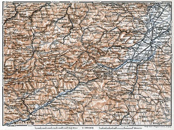 Schneeberg, Semmering and Mürztal map, 1911