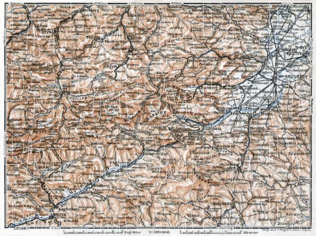 Schneeberg, Semmering and Mürztal map, 1911. Use the zooming tool to explore in higher level of detail. Obtain as a quality print or high resolution image
