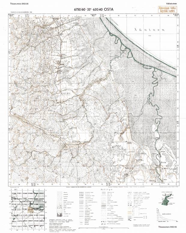 Ošta. Osta. Topografikartta 515305. Topographic map from 1943. Use the zooming tool to explore in higher level of detail. Obtain as a quality print or high resolution image
