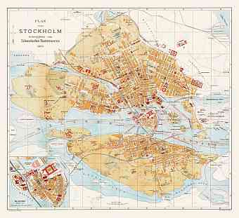 Stockholm city map, 1899