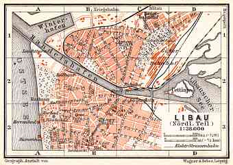 Libau (Liepāja) city map, 1914
