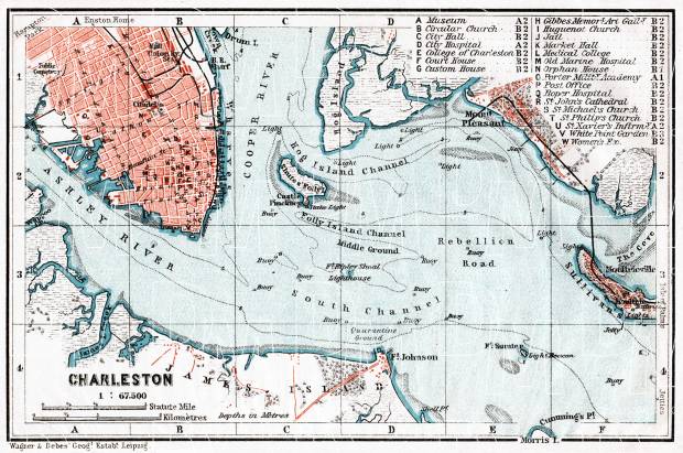 Charleston city map, 1909. Use the zooming tool to explore in higher level of detail. Obtain as a quality print or high resolution image