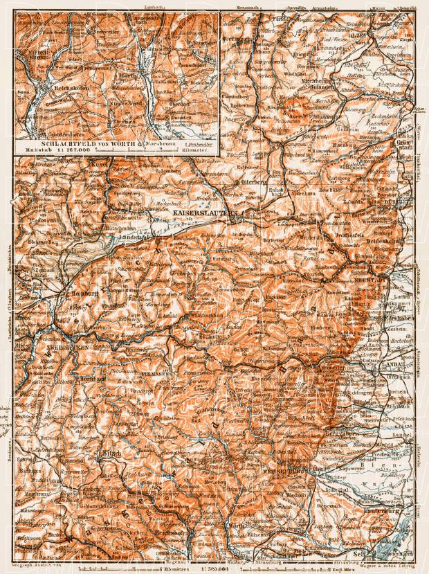 Map of the Bavarian Rhine-Palatinate (Bayerische Rheinpfalz), 1909. Use the zooming tool to explore in higher level of detail. Obtain as a quality print or high resolution image