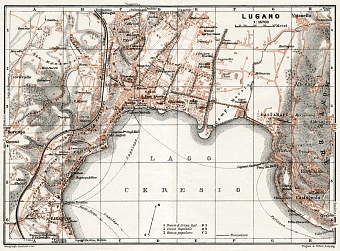 Lugano city map, 1909